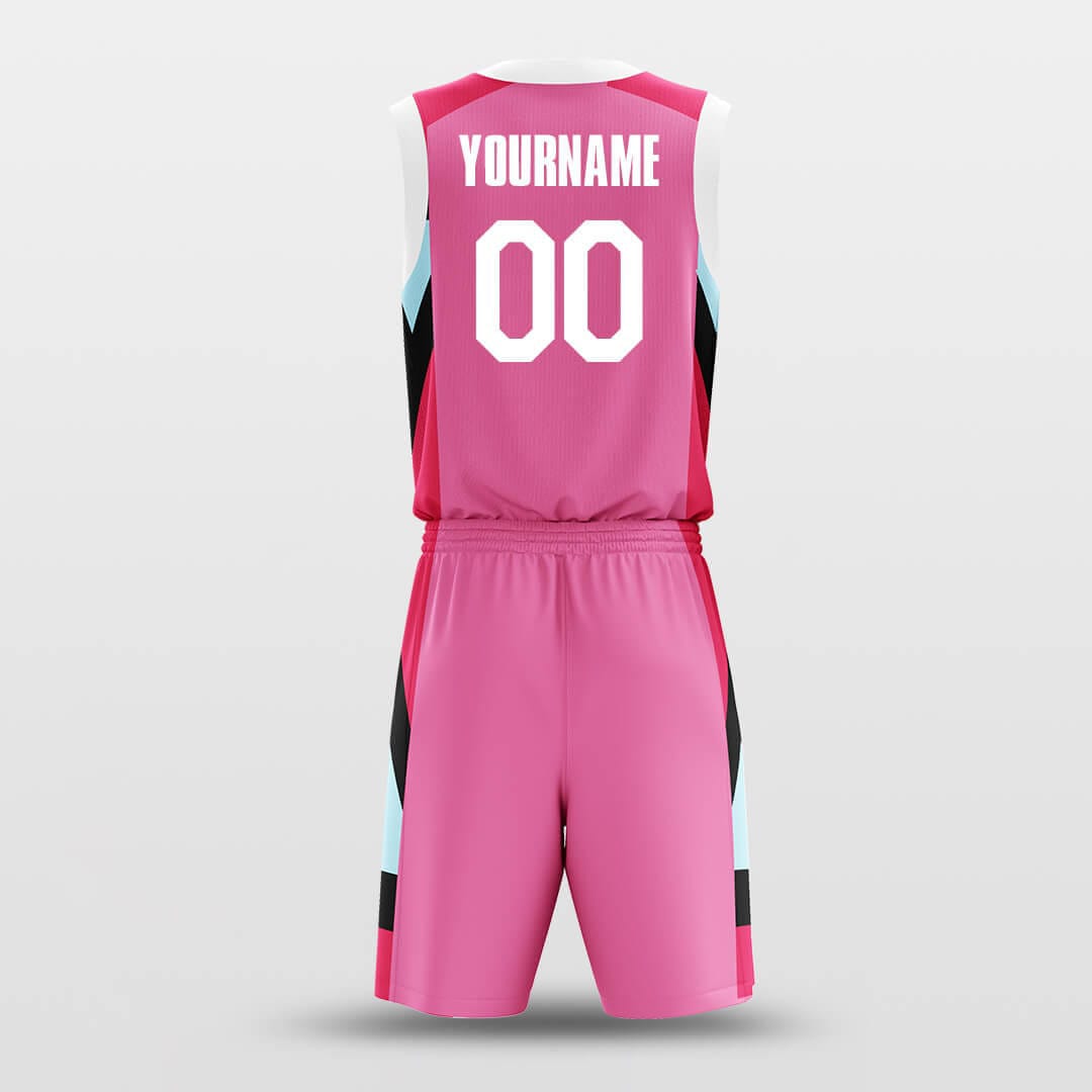 Cikers Sports Basketball Uniforms Pink Puzzle Pieces - Customized Basketball Jersey Set Design BK160617S