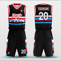 Cikers Sports Basketball Uniforms Pixel Mountain - Customized Basketball Jersey Set Sublimated
