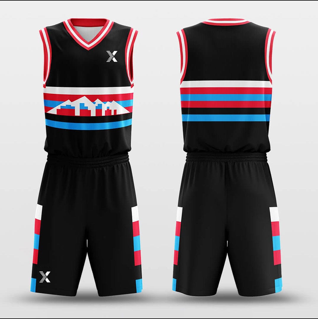 Cikers Sports Basketball Uniforms Pixel Mountain - Customized Basketball Jersey Set Sublimated