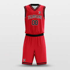 Cikers Sports Basketball Uniforms Red Black - Custom Basketball Jersey Design for Team