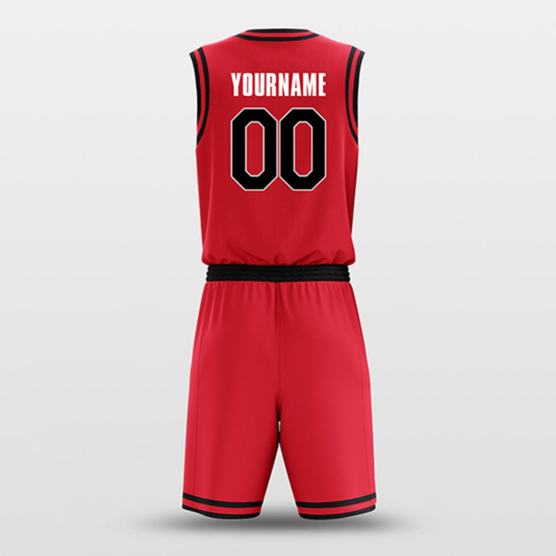 Cikers Sports Basketball Uniforms Red Black - Custom Basketball Jersey Design for Team