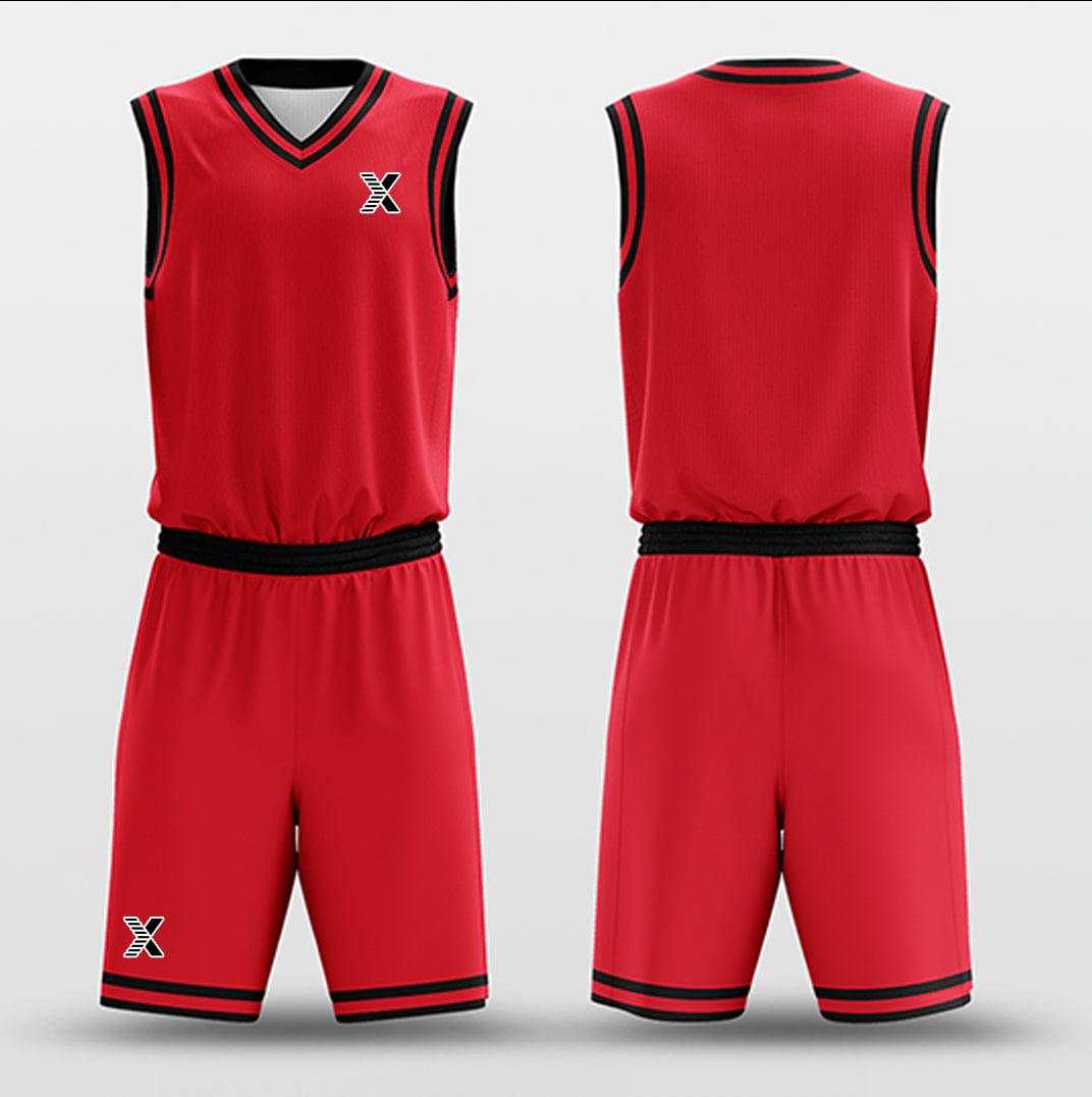 Cikers Sports Basketball Uniforms Red Black - Custom Basketball Jersey Design for Team