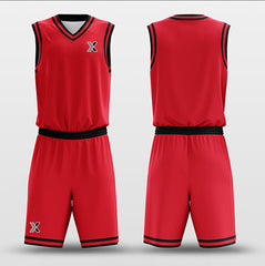 Cikers Sports Basketball Uniforms Red Black - Custom Basketball Jersey Design for Team