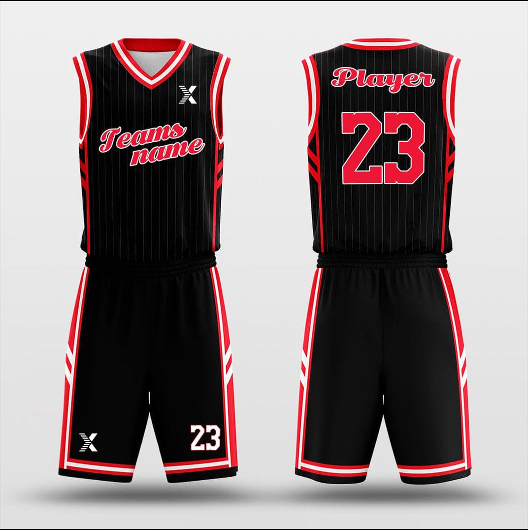 Cikers Sports Basketball Uniforms Red Spider - Customized Basketball Jersey Design Pinstriped