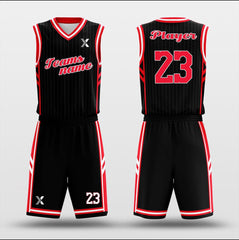Cikers Sports Basketball Uniforms Red Spider - Customized Basketball Jersey Design Pinstriped