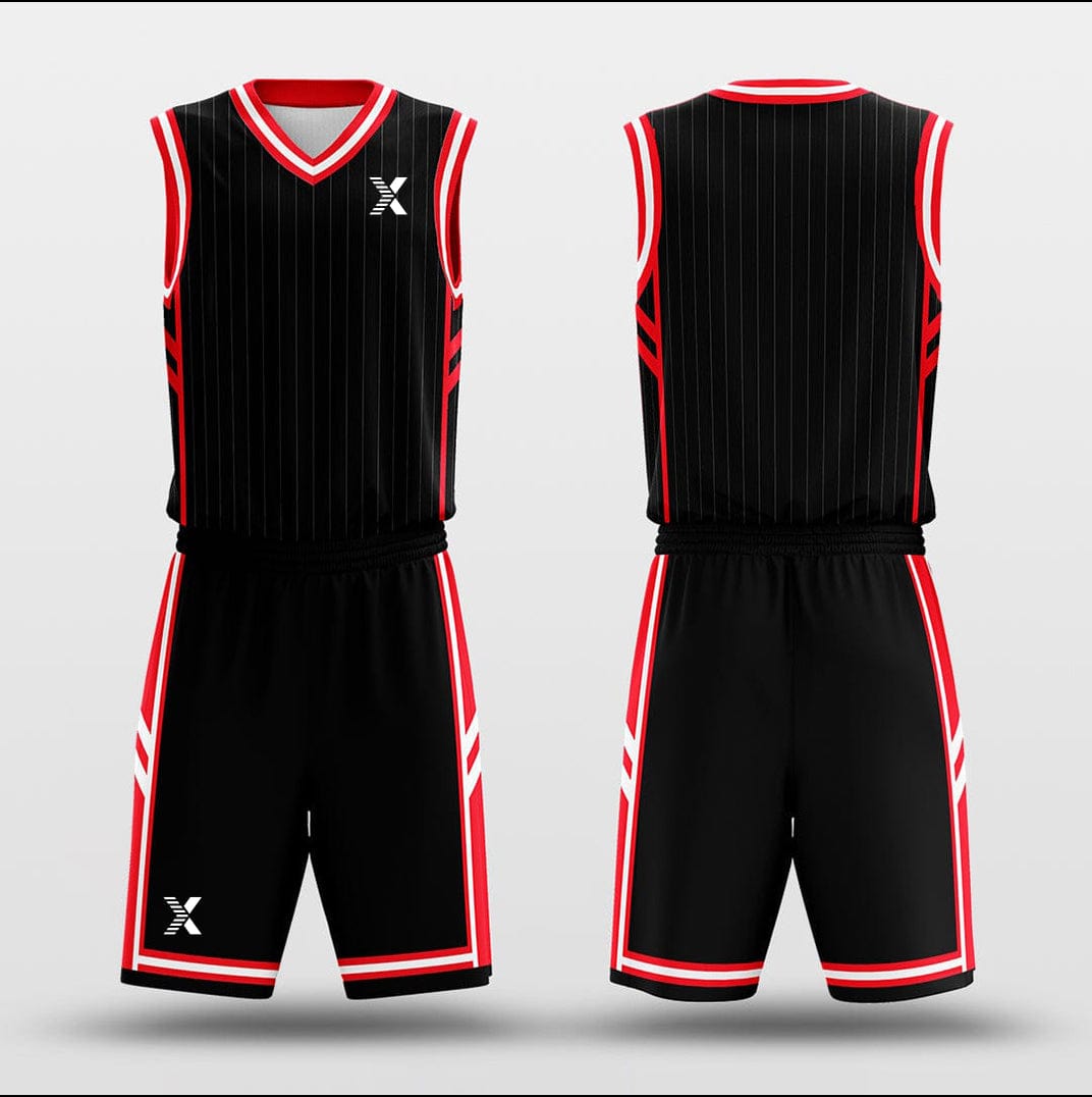 Cikers Sports Basketball Uniforms Red Spider - Customized Basketball Jersey Design Pinstriped