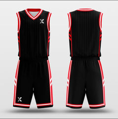 Cikers Sports Basketball Uniforms Red Spider - Customized Basketball Jersey Design Pinstriped