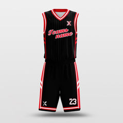 Cikers Sports Basketball Uniforms Red Spider - Customized Basketball Jersey Design Pinstriped