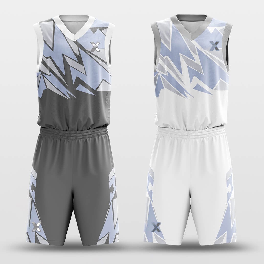Cikers Sports Basketball Uniforms Saw Puzzle - Customized Reversible Basketball Jersey Set Design