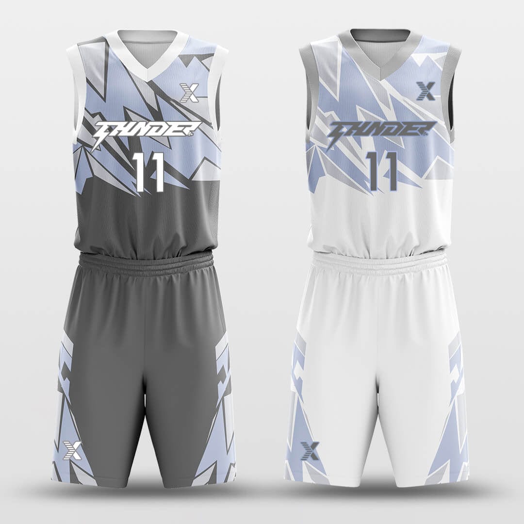 Cikers Sports Basketball Uniforms Saw Puzzle - Customized Reversible Basketball Jersey Set Design