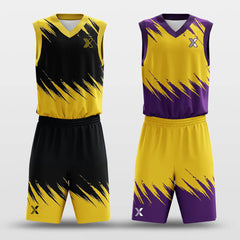 Cikers Sports Basketball Uniforms Scratches - Customized Reversible Basketball Jersey Set Design