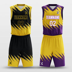 Cikers Sports Basketball Uniforms Scratches - Customized Reversible Basketball Jersey Set Design