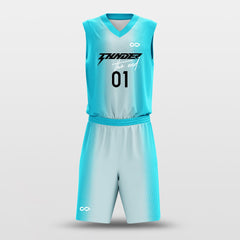 Cikers Sports Basketball Uniforms Sky Blue / S Green Tongue - Custom Sublimated Basketball Uniform Set