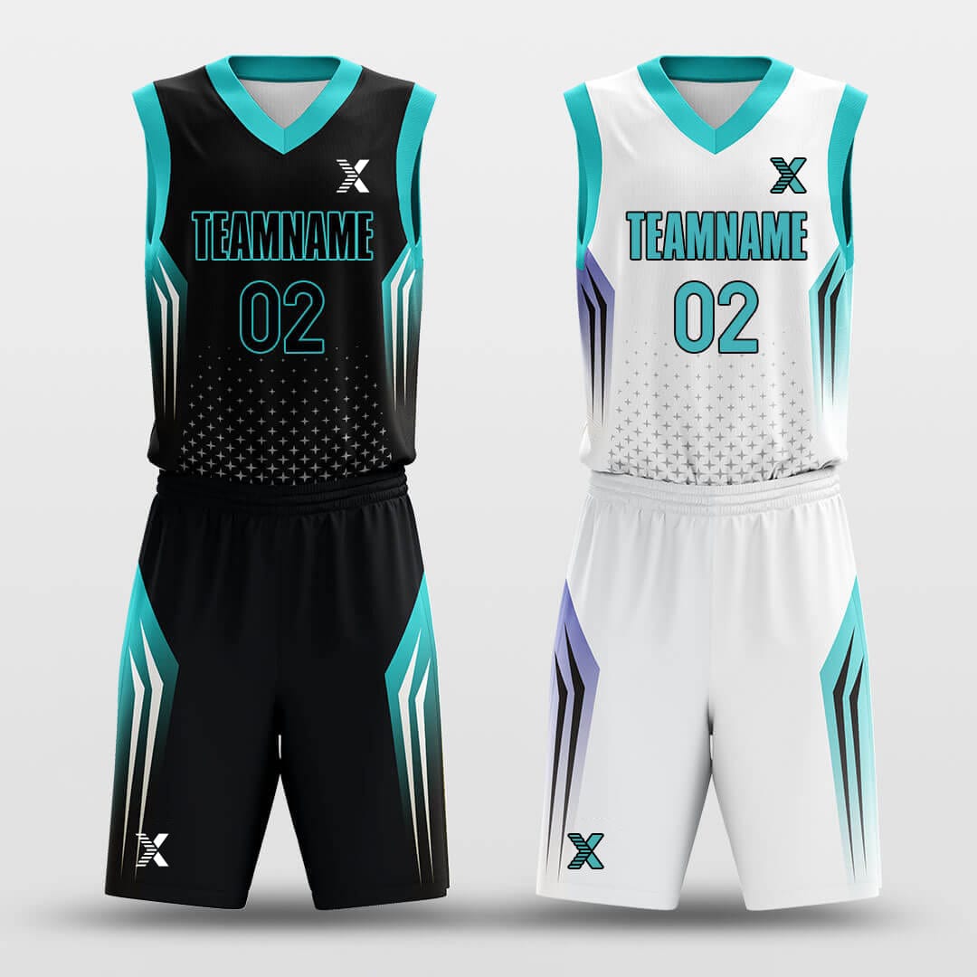 Cikers Sports Basketball Uniforms Starlight Battleship - Customized Reversible Basketball Jersey Set Design
