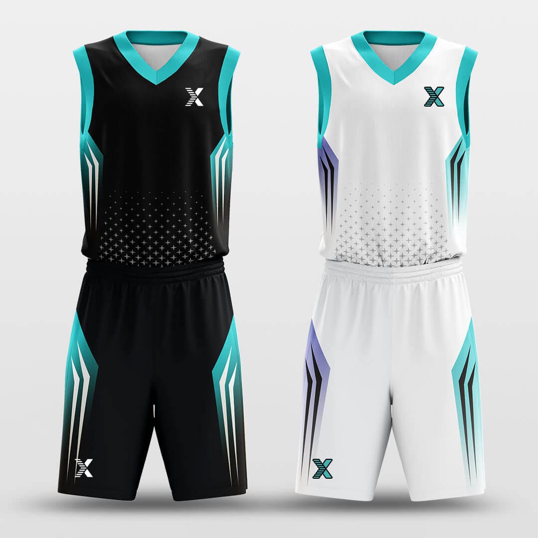 Cikers Sports Basketball Uniforms Starlight Battleship - Customized Reversible Basketball Jersey Set Design