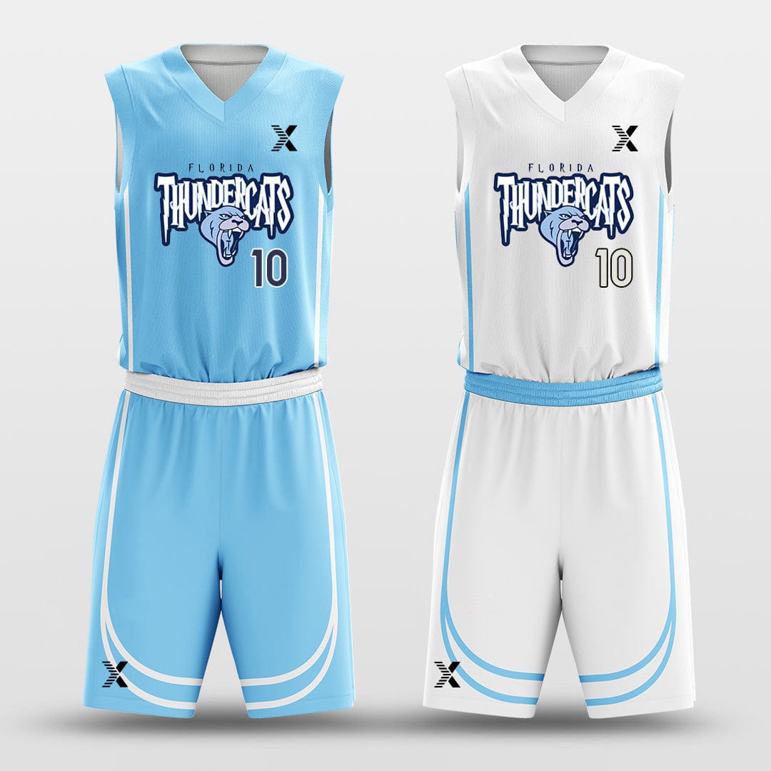 Cikers Sports Basketball Uniforms Throughout the Stripes - Customized Reversible Basketball Jersey Set Design BK260606S