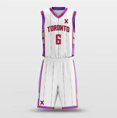 Cikers Sports Basketball Uniforms Toronto White - Customized Basketball Jersey Set Design