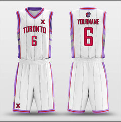 Cikers Sports Basketball Uniforms Toronto White - Customized Basketball Jersey Set Design