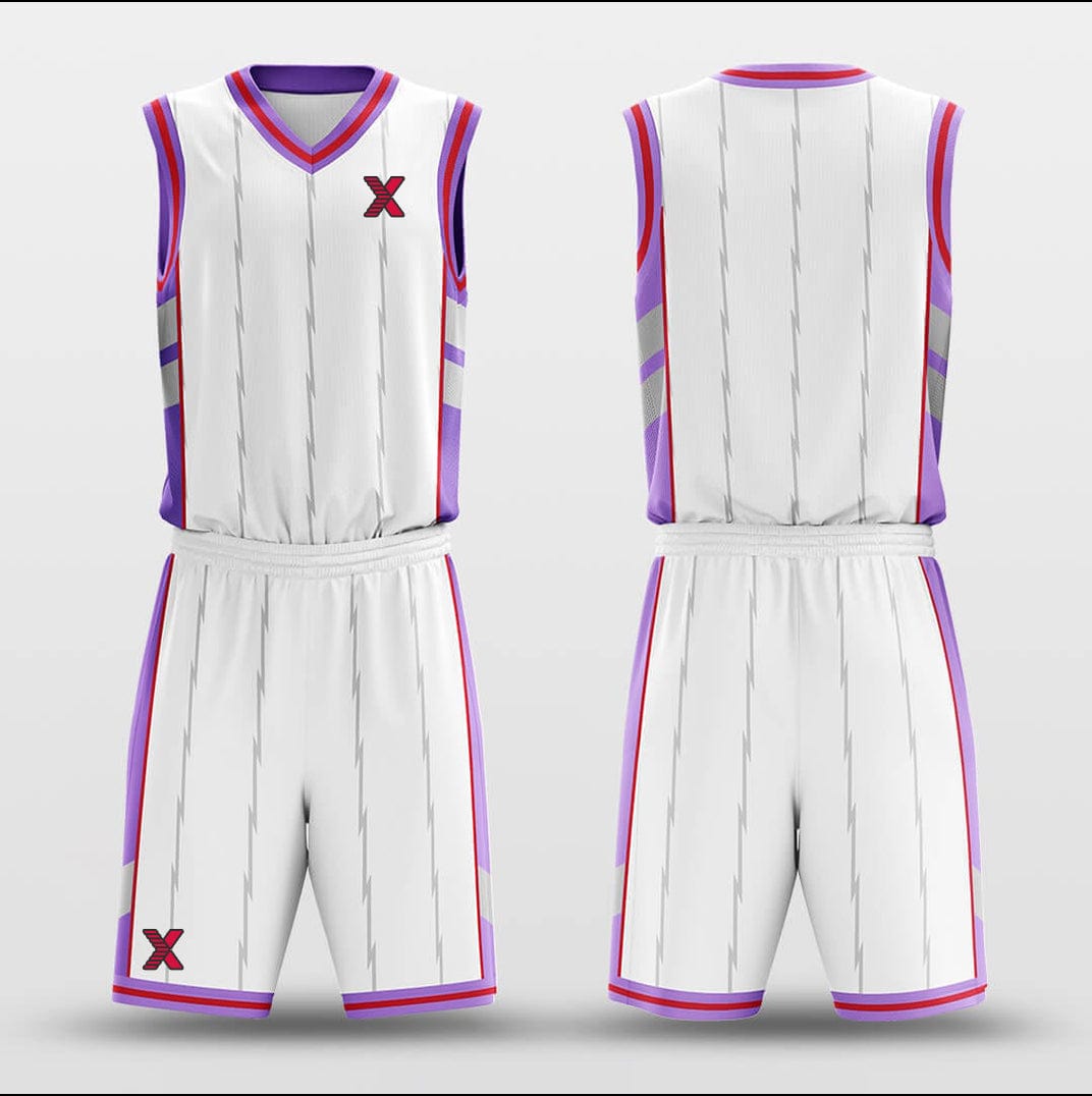Cikers Sports Basketball Uniforms Toronto White - Customized Basketball Jersey Set Design