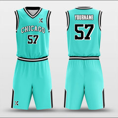 Cikers Sports Basketball Uniforms Turquoise - Customized Basketball Jersey Set Design
