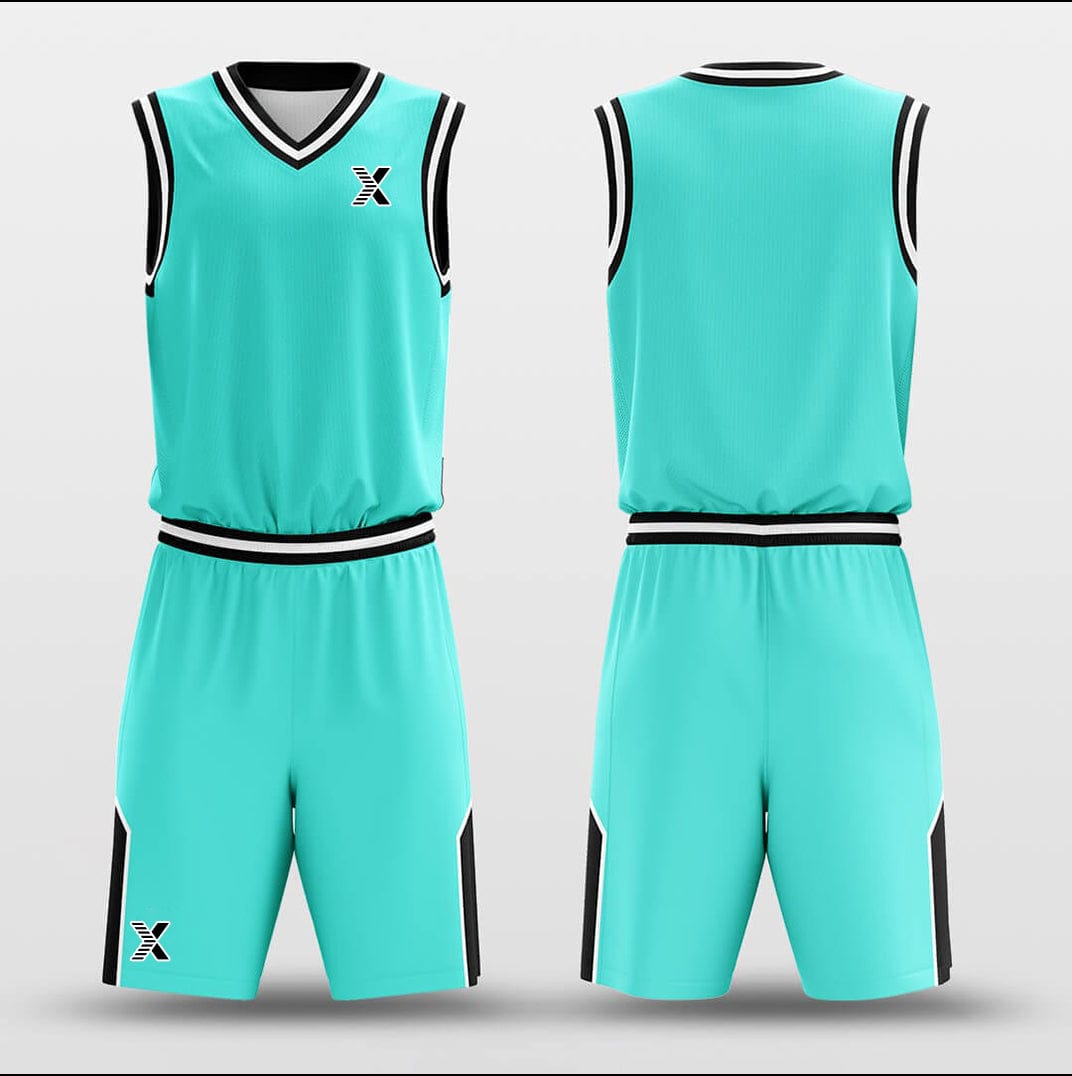 Cikers Sports Basketball Uniforms Turquoise - Customized Basketball Jersey Set Design