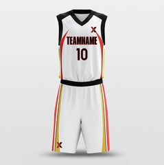 Cikers Sports Basketball Uniforms Vertical Strips White - Customized Basketball Jersey Set Sublimated