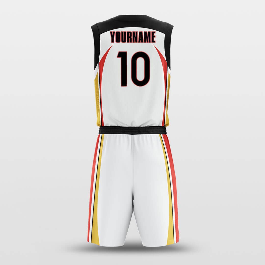 Cikers Sports Basketball Uniforms Vertical Strips White - Customized Basketball Jersey Set Sublimated