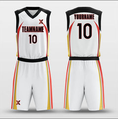 Cikers Sports Basketball Uniforms Vertical Strips White - Customized Basketball Jersey Set Sublimated