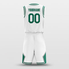 Cikers Sports Basketball Uniforms White Green - Custom Basketball Jersey Design for Team