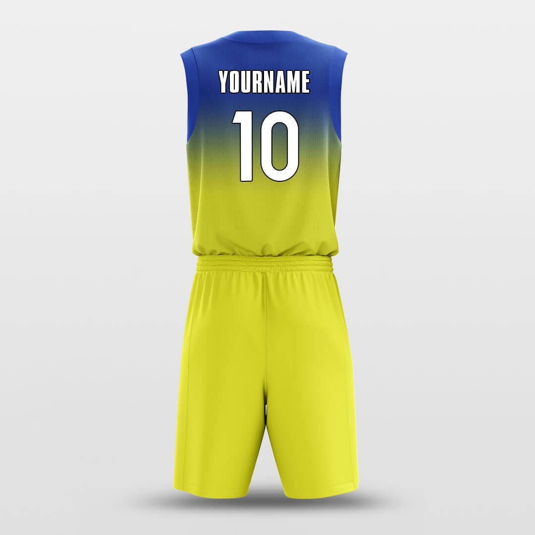 Cikers Sports Basketball Uniforms Yellow Blue Gradient - Customized Basketball Jersey Set Sublimated BK160105S