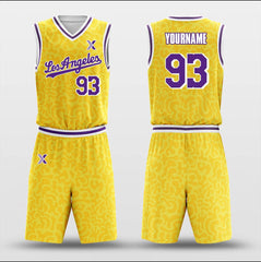 Cikers Sports Basketball Uniforms Yellow Lakers - Customized Basketball Jersey Set Design