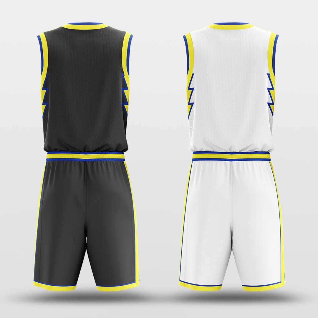 Cikers Sports Basketball Uniforms Yellow lightning - Custom Reversible Sublimated Basketball Jersey Set