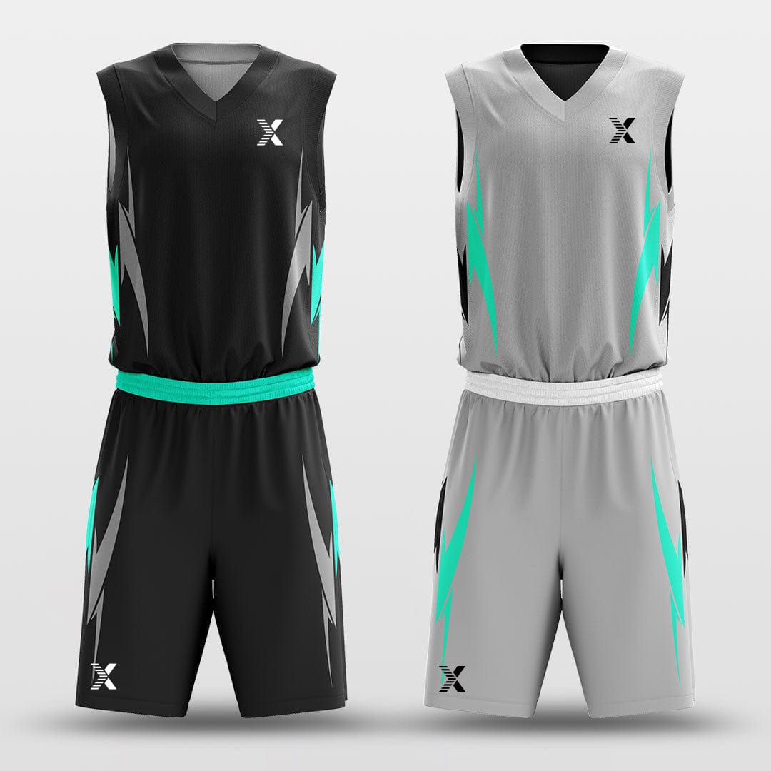Cikers Sports Black&Gray / S Boomerang - Customized Reversible Sublimated Basketball Set