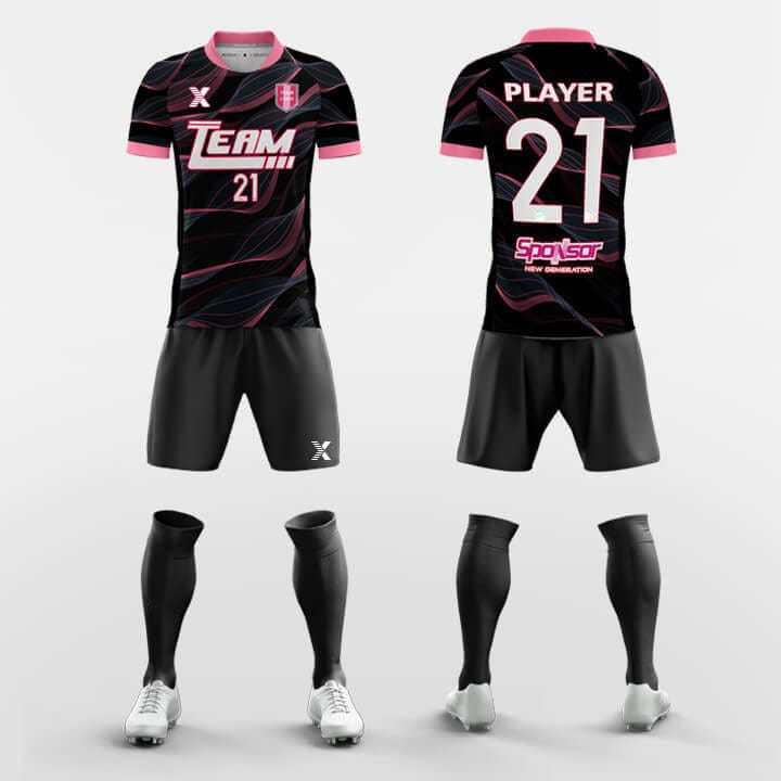 Cikers Sports Black / S Light and Shadow - Custom Sublimation Print Soccer Kits Short Sleeve