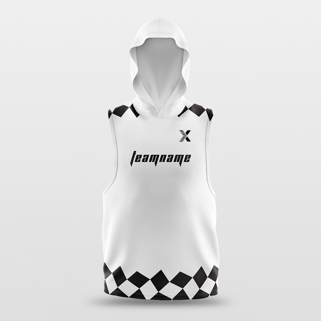 Cikers Sports Black&White / S Checkerboard - Customized Basketball Sleeveless Hoodies