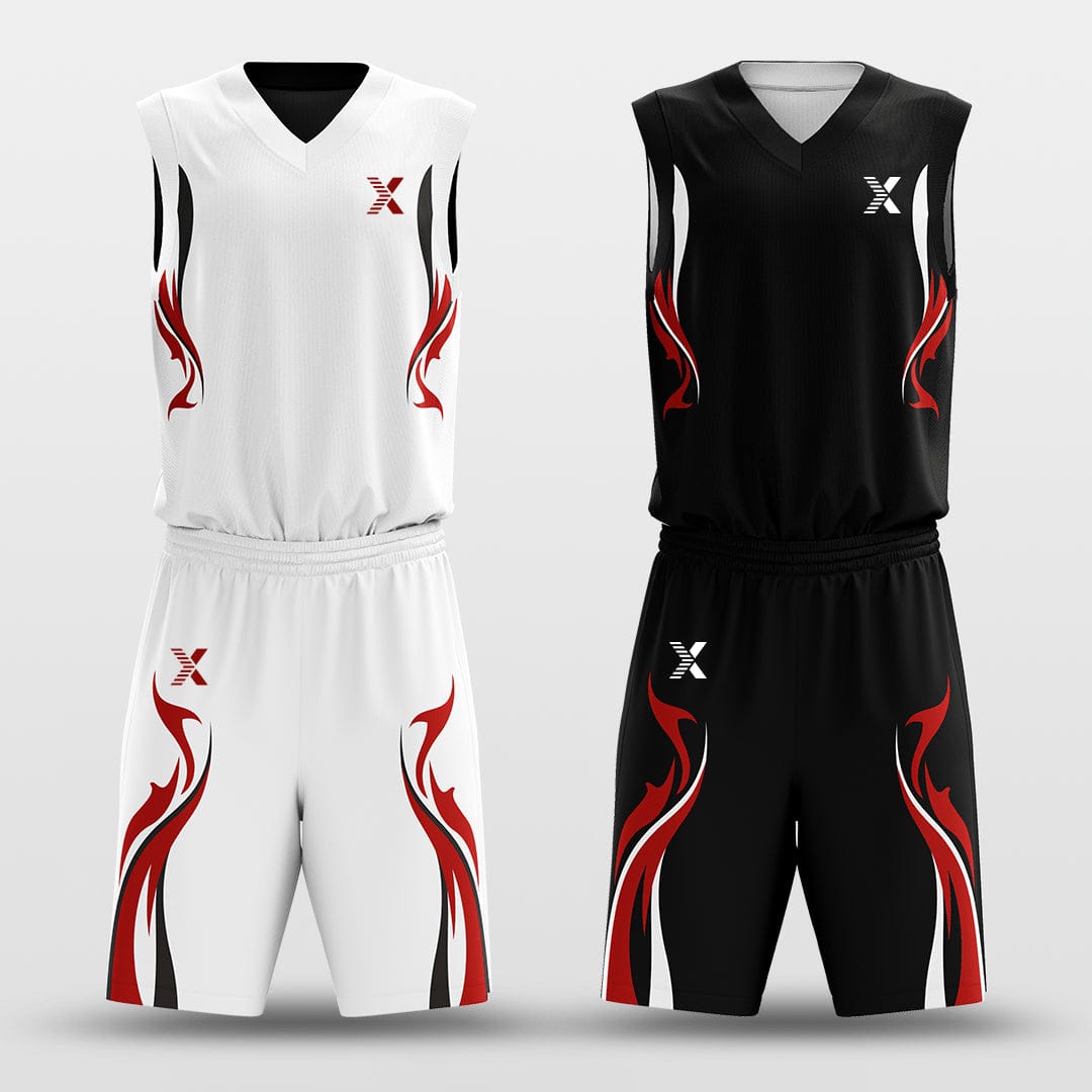 Cikers Sports Black&White / S Shadowflame - Customized Reversible Sublimated Basketball Set