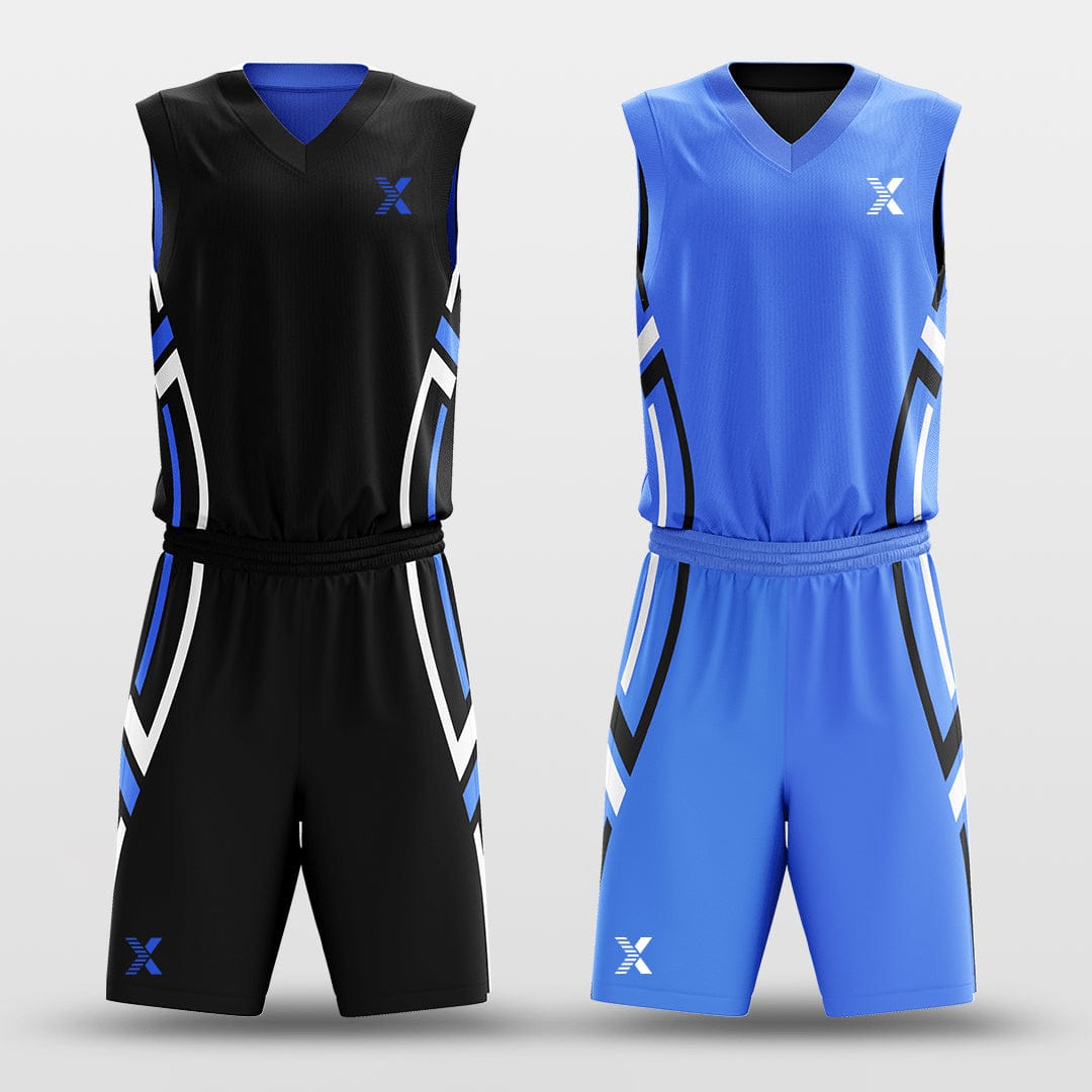 Cikers Sports Blue&Black / S The Wheel of Fate - Customized Reversible Sublimated Basketball Set