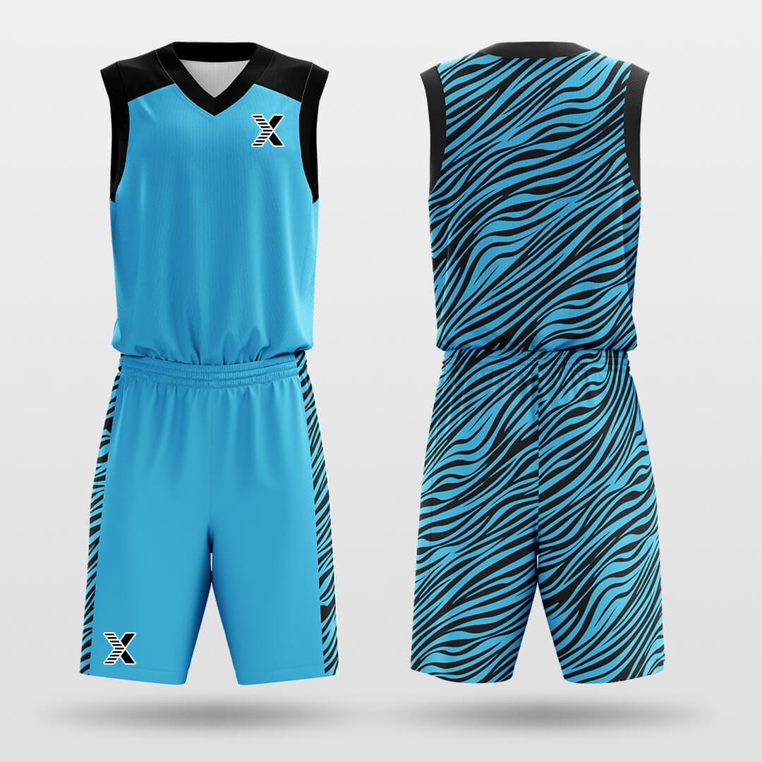 Cikers Sports Blue Leopard - Custom Sublimated Basketball Jersey Set
