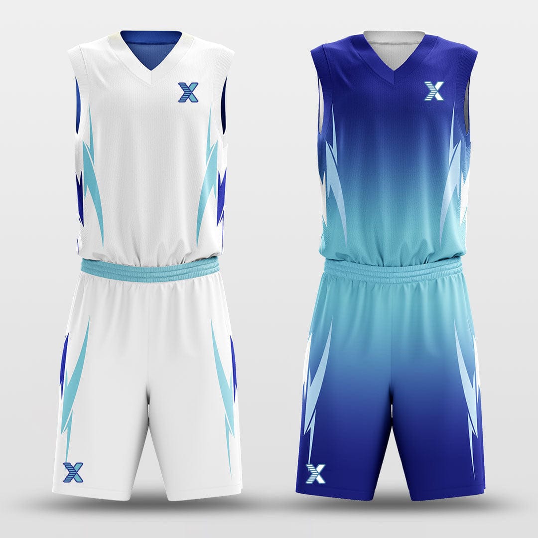 Cikers Sports Blue&White / S Boomerang - Customized Reversible Sublimated Basketball Set
