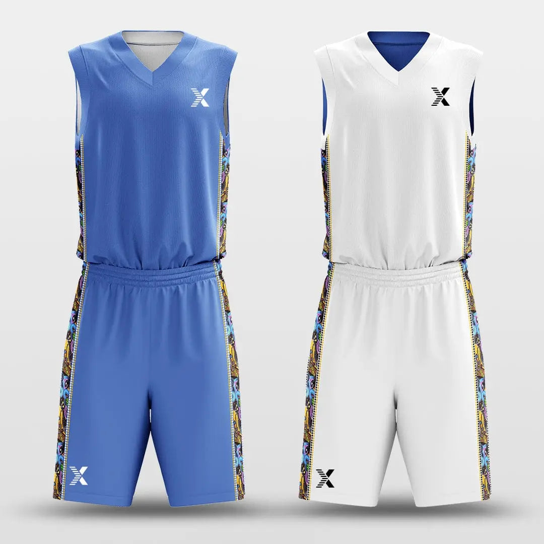 Cikers Sports Blue&White / S Secret - Customized Reversible Sublimated Basketball Set