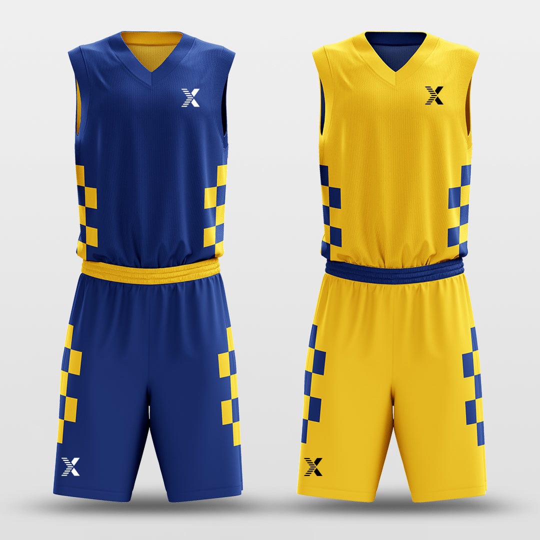 Cikers Sports Blue&Yellow / S Blocks - Customized Reversible Sublimated Basketball Set
