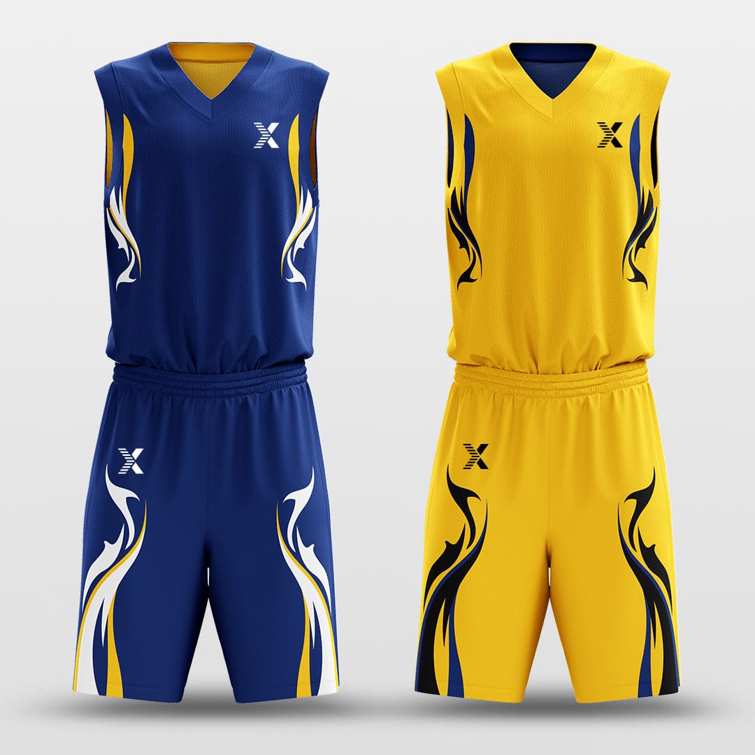 Cikers Sports Blue&Yellow / S Shadowflame - Customized Reversible Sublimated Basketball Set