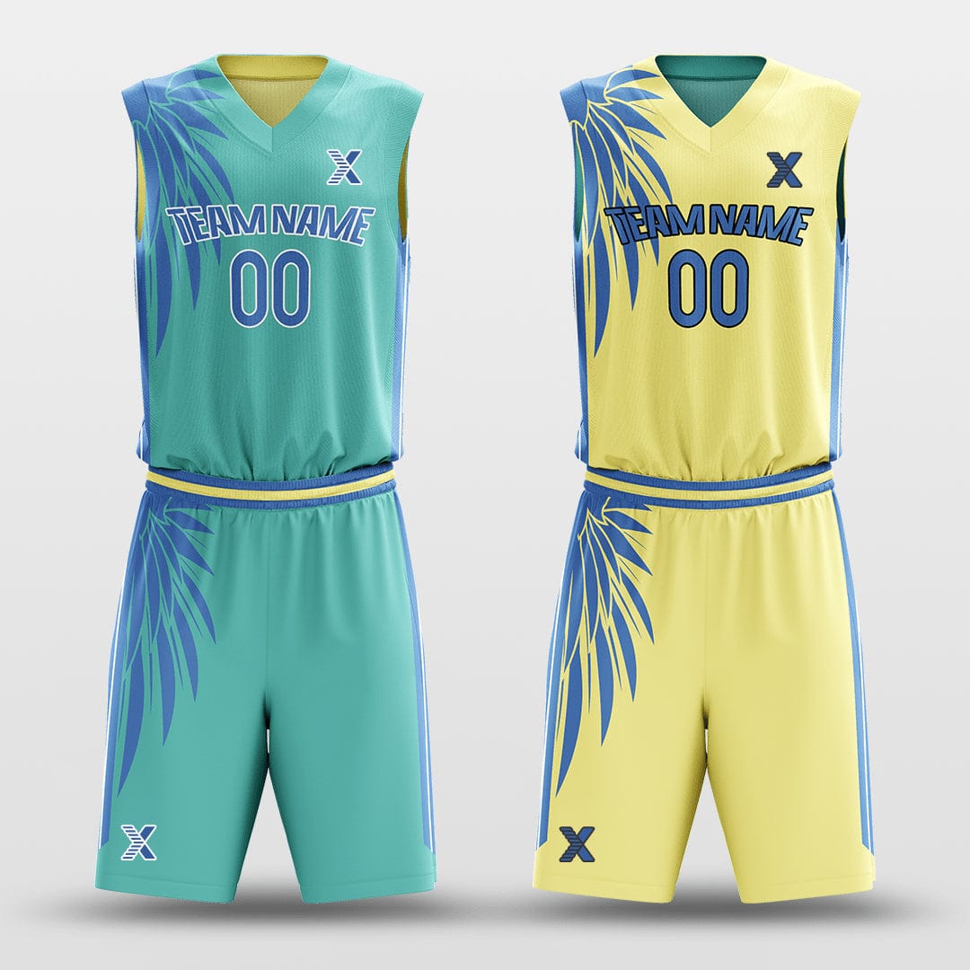 Cikers Sports Cyan&Yellow / S Classic 68 - Customized Reversible Sublimated Basketball Set