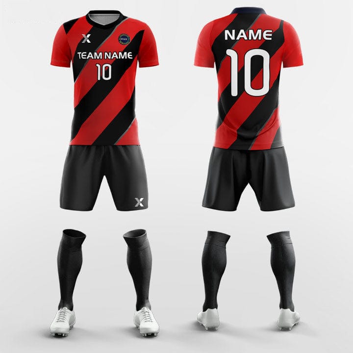 Cikers Sports Diagonal Stripes - Sublimation Custom Soccer Kits Short Sleeve