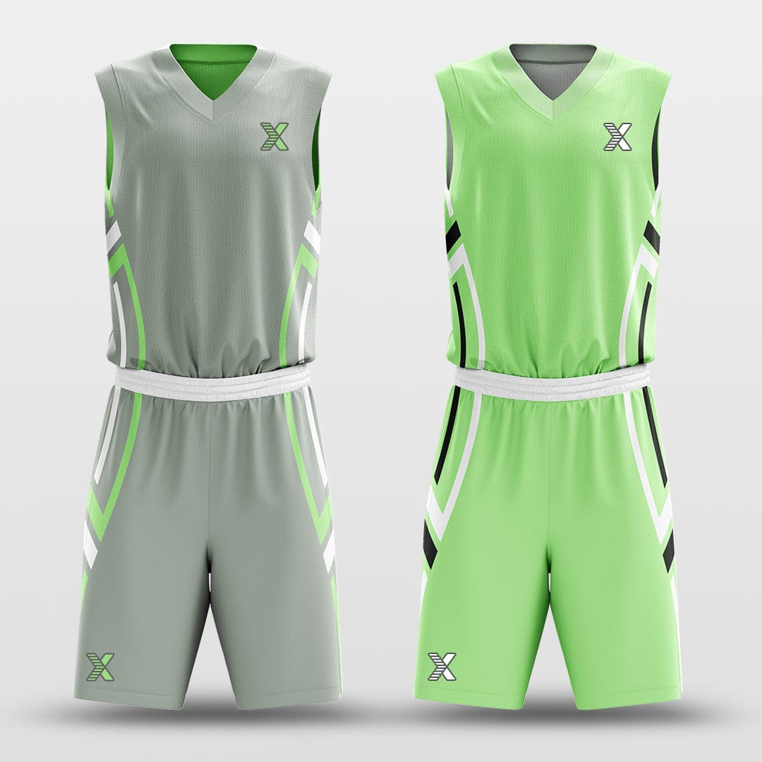 Cikers Sports Gray&Green / S The Wheel of Fate - Customized Reversible Sublimated Basketball Set