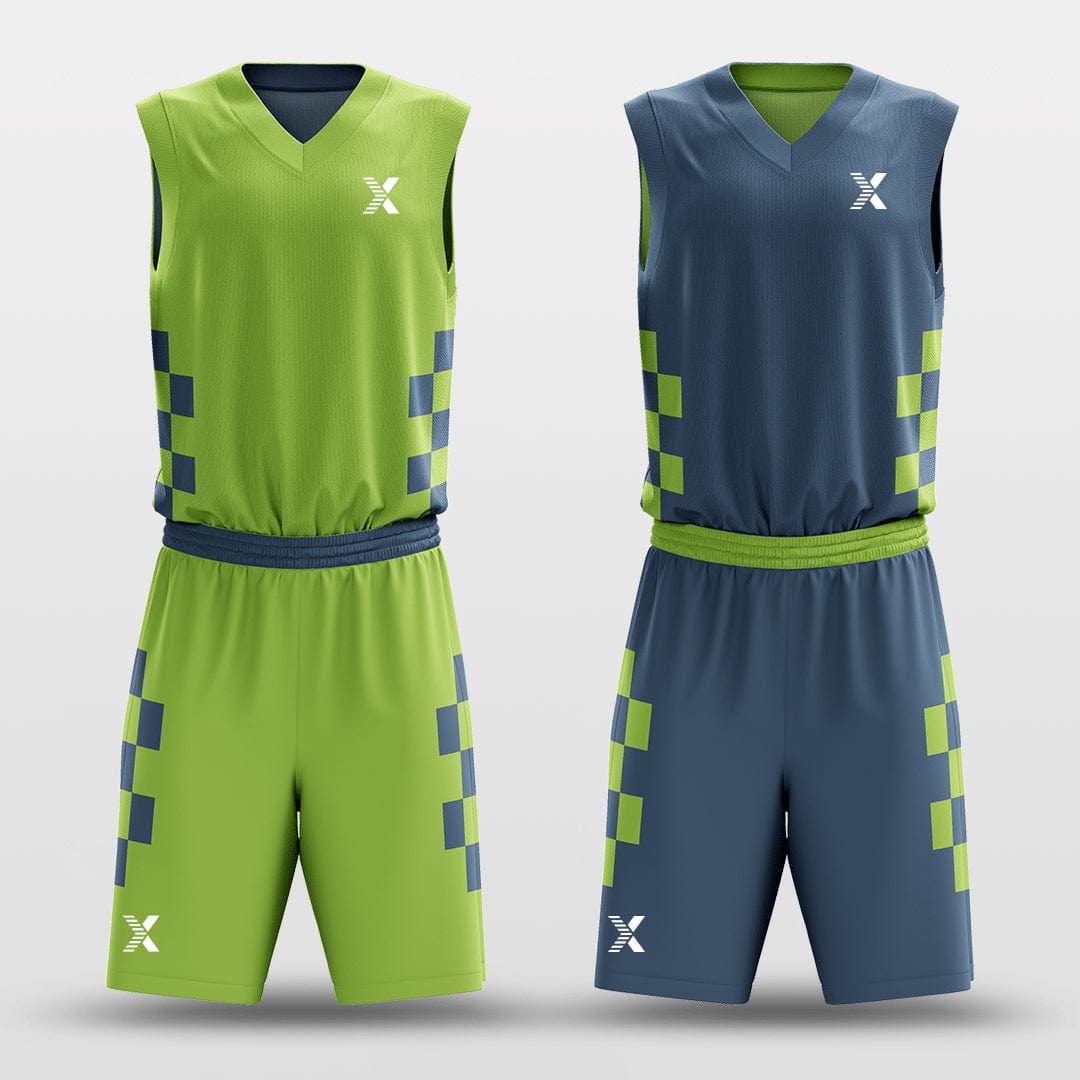 Cikers Sports Green&Blue / S Blocks - Customized Reversible Sublimated Basketball Set