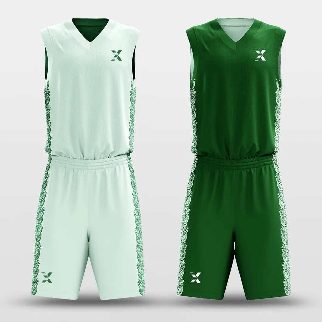 Cikers Sports Green / S Ice Flower - Customized Reversible Sublimated Basketball Set