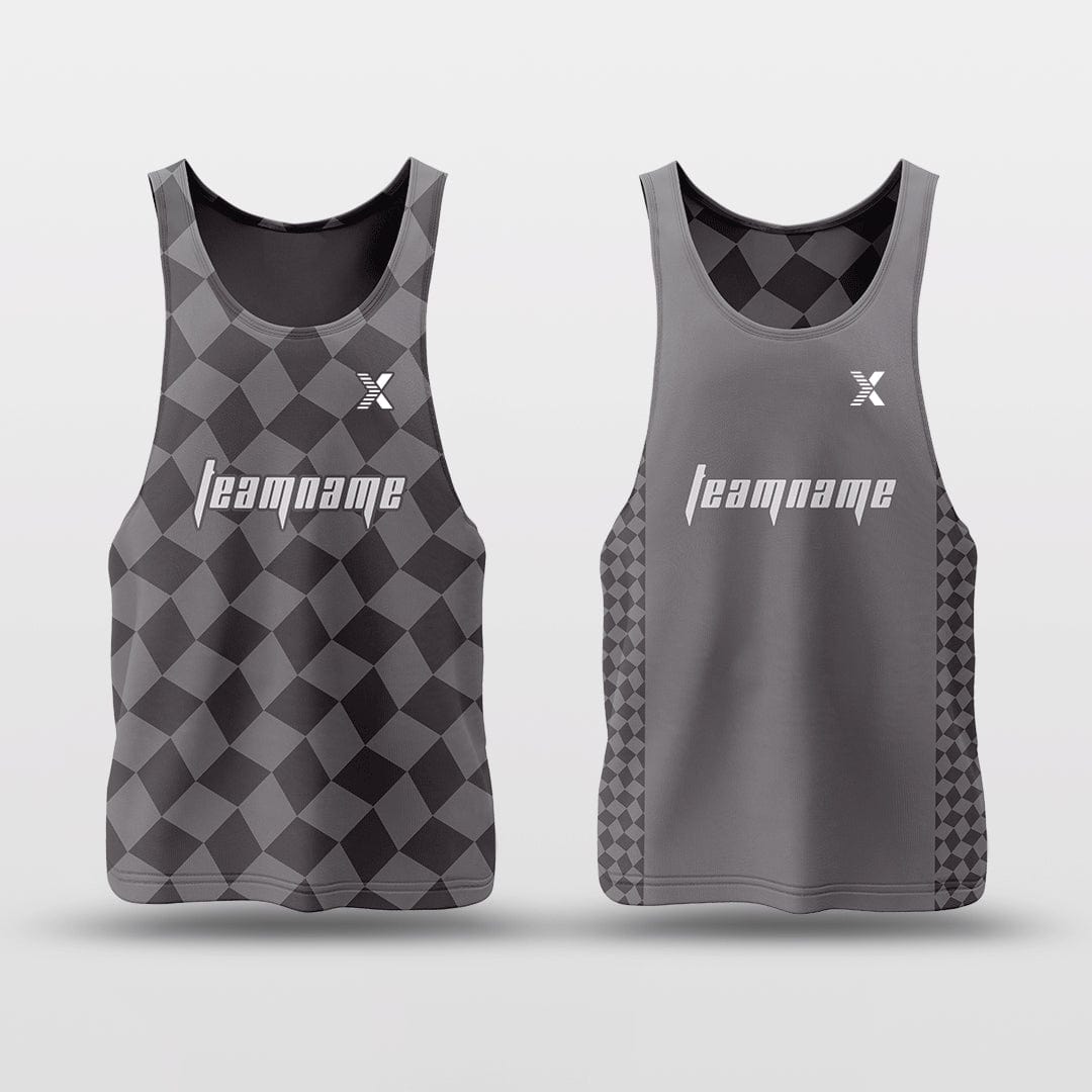 Cikers Sports Grey / S Checkerboard - Customized Reversible Quick Dry Basketball Jersey