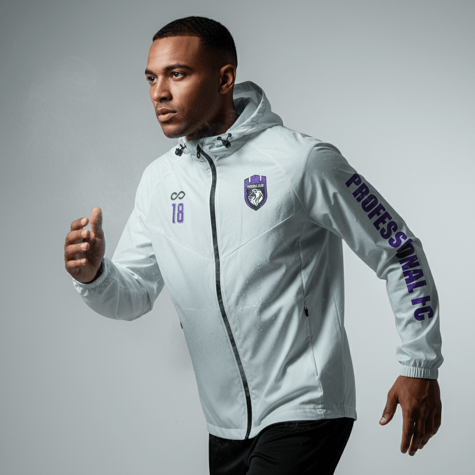 Custom Team Training Windbreaker Jackets Retro Design Full Zip