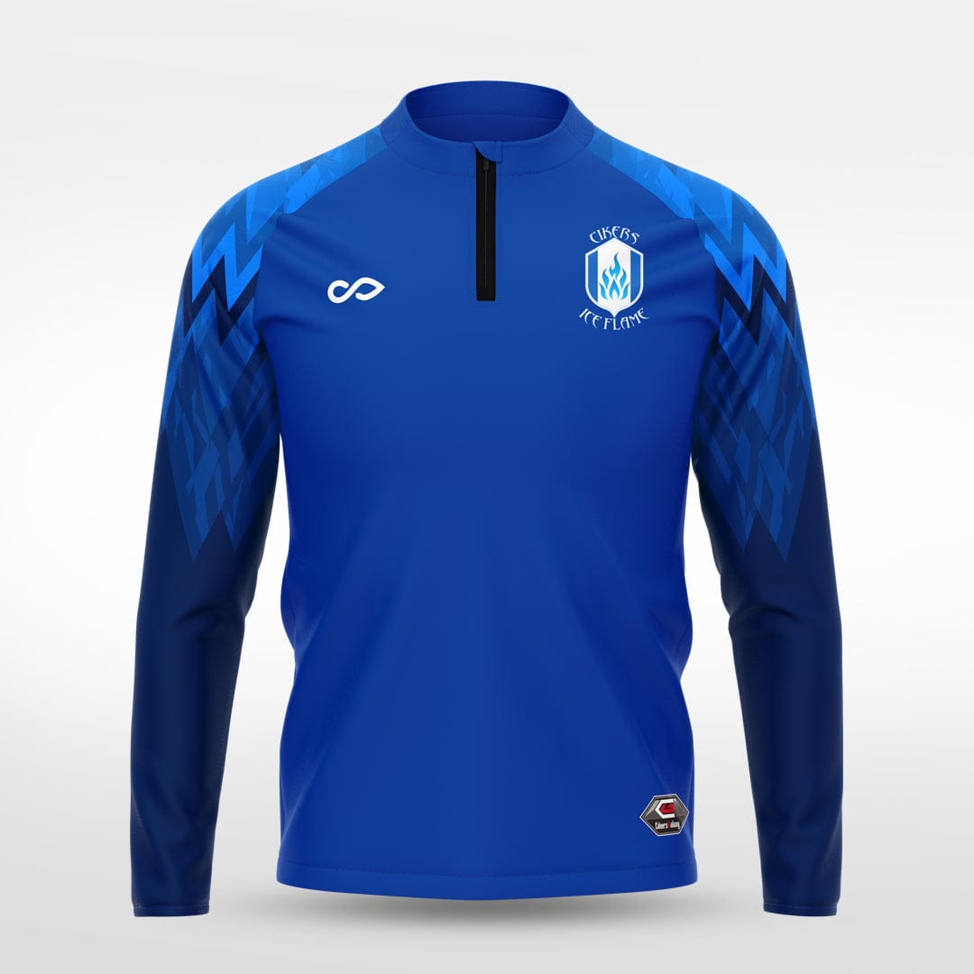 Cikers Sports Jackets Blue / S Ice Flame - Customized Men's 1/4 Zip Jacket
